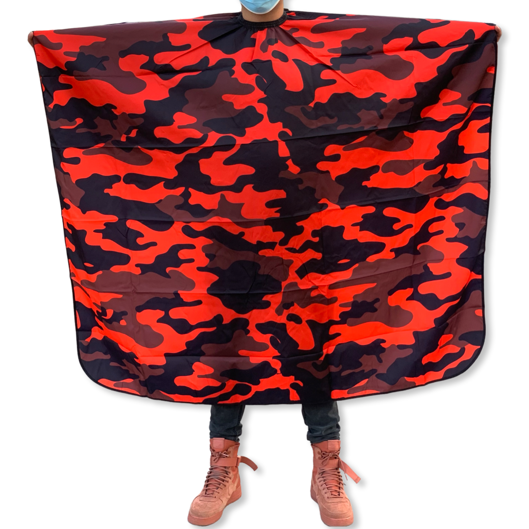 Capa barberia peluqueria militar rojo/negro