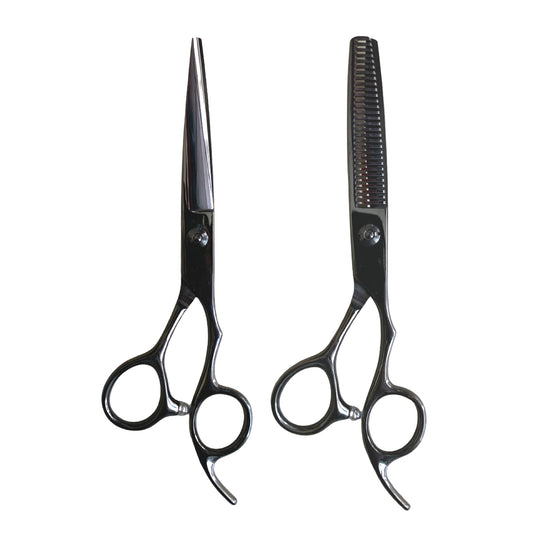 Set de Tijeras Profesional 6” Filo Navaja + Entresacadora 30 Dientes